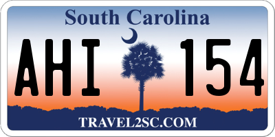 SC license plate AHI154