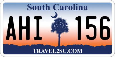 SC license plate AHI156
