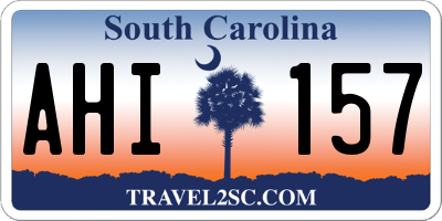 SC license plate AHI157