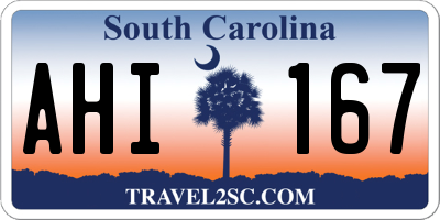 SC license plate AHI167