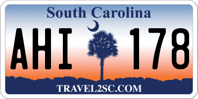 SC license plate AHI178