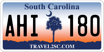 SC license plate AHI180