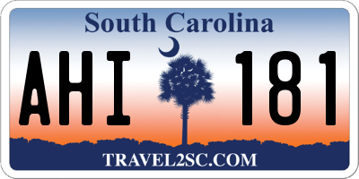 SC license plate AHI181