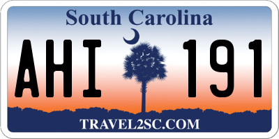 SC license plate AHI191