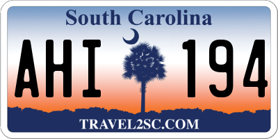 SC license plate AHI194