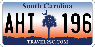 SC license plate AHI196