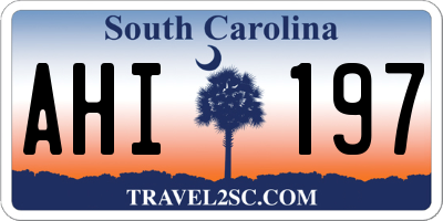 SC license plate AHI197