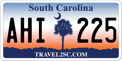 SC license plate AHI225