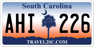 SC license plate AHI226