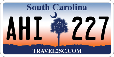 SC license plate AHI227