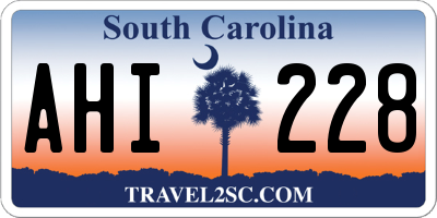 SC license plate AHI228