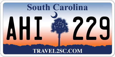 SC license plate AHI229