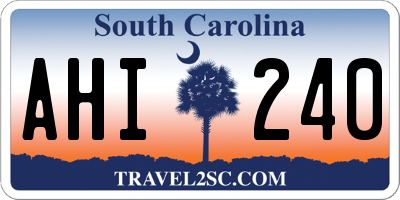 SC license plate AHI240