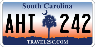 SC license plate AHI242