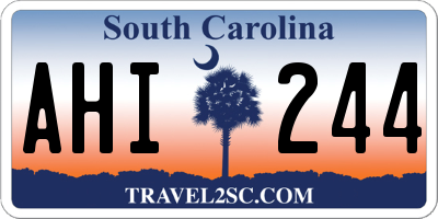 SC license plate AHI244