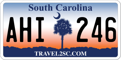 SC license plate AHI246