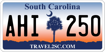 SC license plate AHI250
