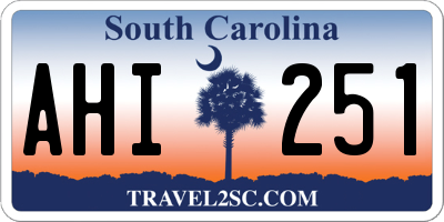SC license plate AHI251