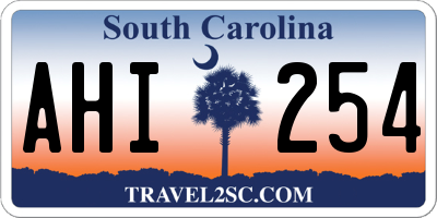 SC license plate AHI254