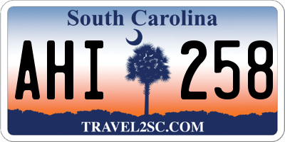 SC license plate AHI258
