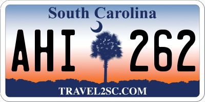 SC license plate AHI262