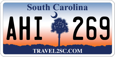 SC license plate AHI269