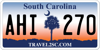 SC license plate AHI270