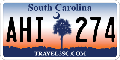 SC license plate AHI274