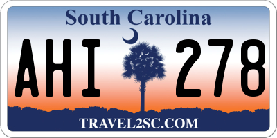 SC license plate AHI278