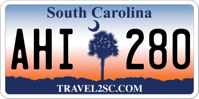 SC license plate AHI280