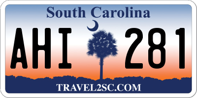 SC license plate AHI281