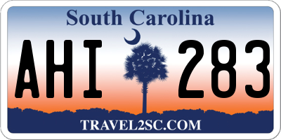 SC license plate AHI283