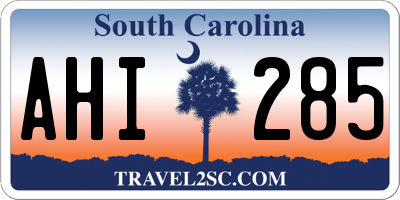 SC license plate AHI285