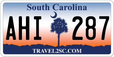 SC license plate AHI287