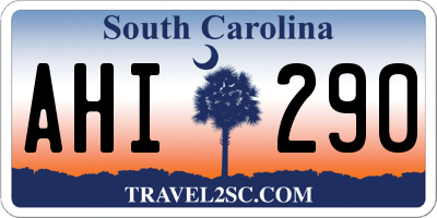 SC license plate AHI290
