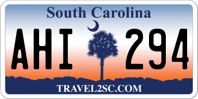 SC license plate AHI294