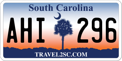 SC license plate AHI296