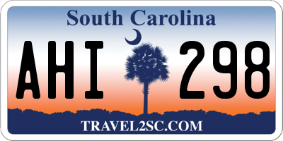 SC license plate AHI298