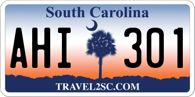 SC license plate AHI301