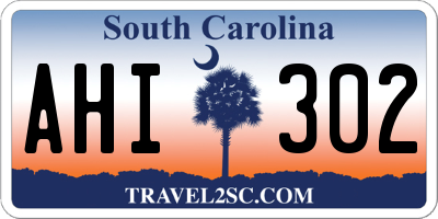 SC license plate AHI302