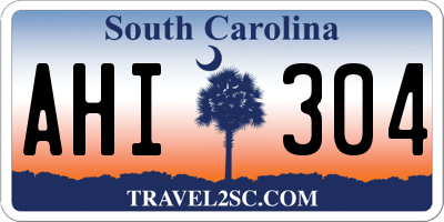 SC license plate AHI304