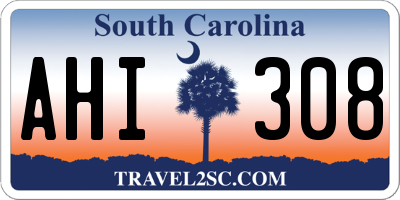 SC license plate AHI308