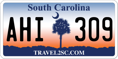 SC license plate AHI309