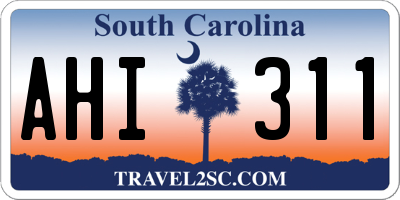 SC license plate AHI311