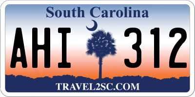 SC license plate AHI312