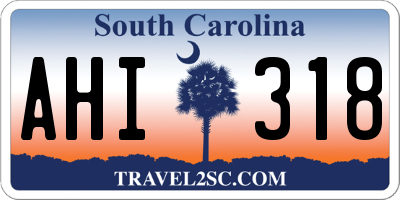 SC license plate AHI318