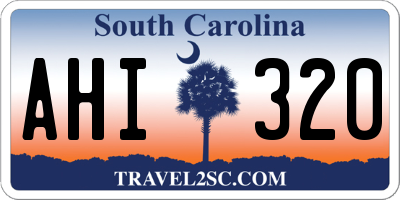 SC license plate AHI320