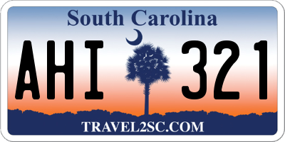 SC license plate AHI321