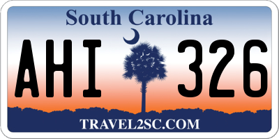 SC license plate AHI326