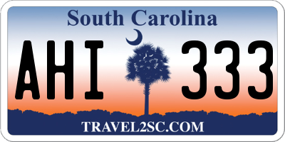 SC license plate AHI333